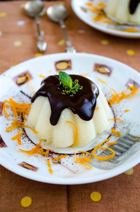 Orange Semolina Pudding with Chocolate - Give Recipe