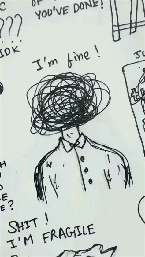 I'm fine | Meaningful drawings, Cute doodles drawings, Lyric drawings