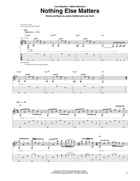 Nothing Else Matters by Metallica - Guitar Tab - Guitar Instructor