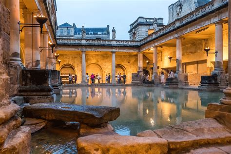 Explore The Roman Baths Lit By Flaming Torches - The English Home