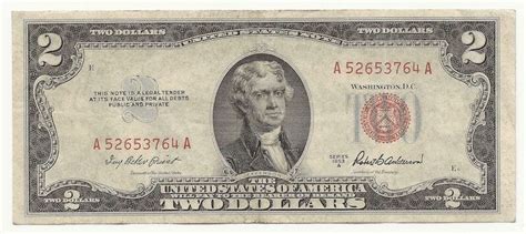 The 1953 2 Dollar Bill Value, Seal, Series & Design