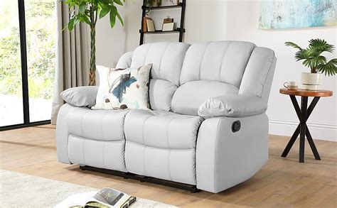 Dakota 2 Seater Recliner Sofa, Light Grey Classic Faux Leather Only £ ...