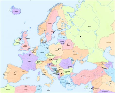 Map of Europe Countries - Detailed political map of Europe