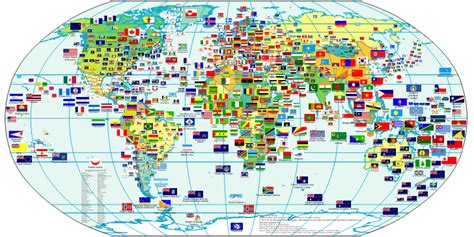 Flags of the World with Country Names (Countries and some Administrative Divisions)