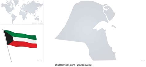 Kuwait Map Flag Vector Stock Vector (Royalty Free) 2208842363 ...