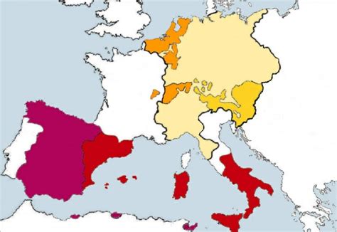 Map of the Spanish Empire in Europe under Charles V [665×458] : MapPorn