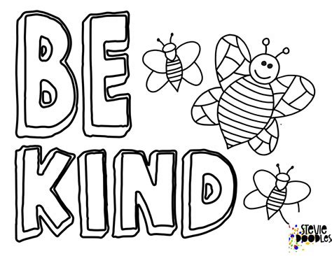 Free BEE Kind Coloring Pages — Stevie Doodles Free Printable Coloring Pages | Preschool coloring ...