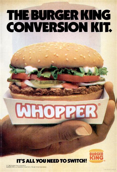 Burger King Whopper 1984 Ad | American fast food, Burger king whopper, Retro recipes