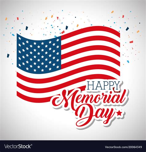 Happy memorial day flag Royalty Free Vector Image