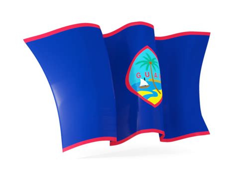 Waving flag. Illustration of flag of Guam