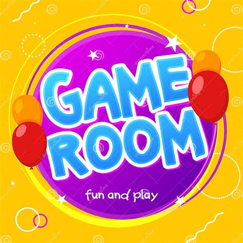 Kids Party Game Room Birthday Logo Background. Vector Children Design Cartoon Flyer Poster Stock ...