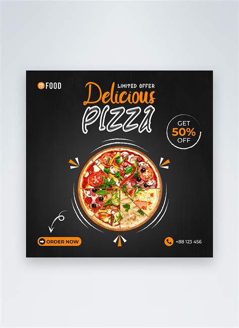 Delicious pizza social media post template image_picture free download ...