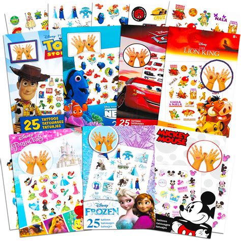 Buy Disney Tattoos Party Favors Mega Assortment ~ Bundle Includes 7 ...