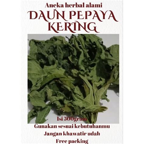 Jual 250gram daun kates kering/daun pepaya kering | Shopee Indonesia