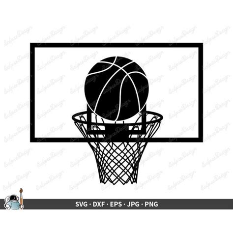 Basketball Hoop SVG Clip Art Cut File Silhouette dxf eps pn - Inspire Uplift