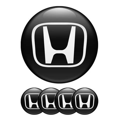 Honda Silicone Stickers Wheel Center Cap Black White | Wheel Emblems | Stickers | X-Sticker