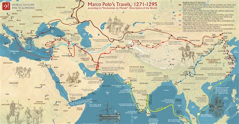 Map of Marco Polo's Travels (Illustration) - World History Encyclopedia