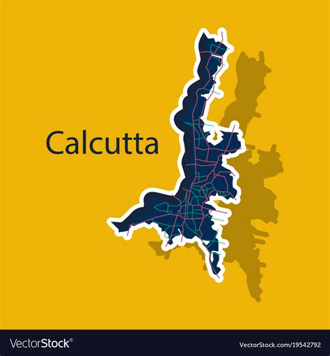 Sticker calcutta map city with borders Royalty Free Vector