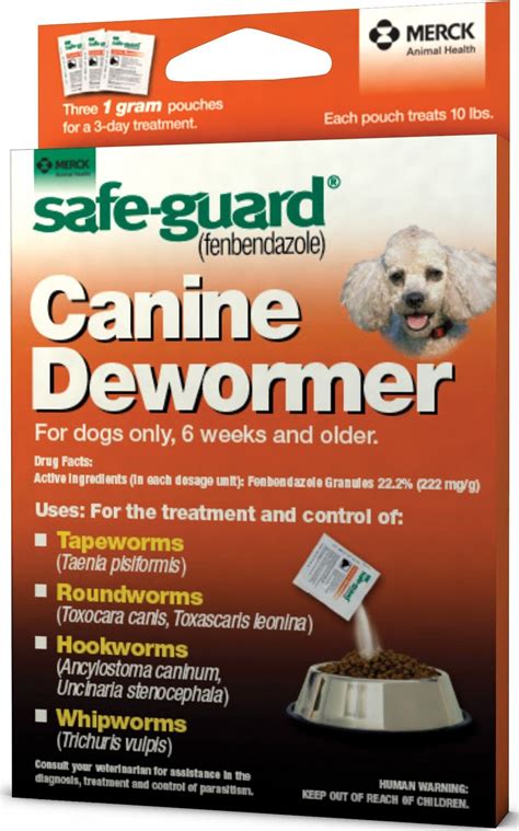 SAFE-GUARD Dewormer for Hookworms, Roundworms, Tapeworms & Whipworms ...