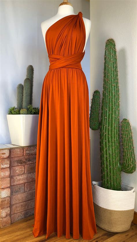 BURNT ORANGE Bridesmaid Dress/ CUSTOM LeNGTHS/ Convertible Dress / Infinity Dress/ Multiway ...