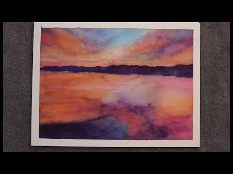 Red Orange Sunset Watercolor Painting for Beginners - YouTube