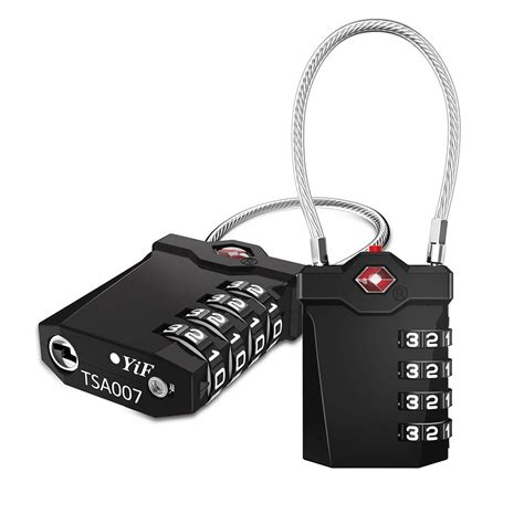 Luggage Padlocks TSA Approved 2 Pack [Advanced Version] 4 Digit Combination - Open Alert ...