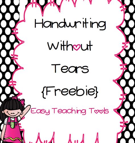 Handwriting without Tears - Easy Teaching Tools