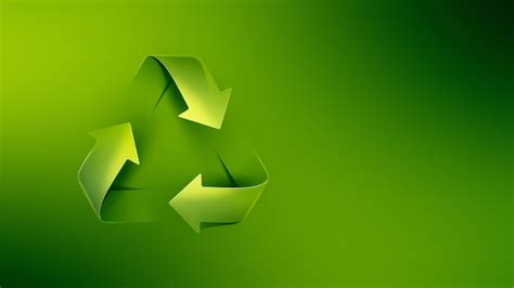 Premium Photo | Bright Green Recycling Symbol on Green