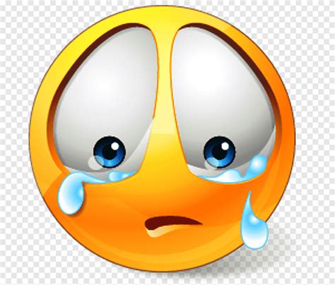 Crying emoji sticker, Smiley Sadness Emoticon, s Of Sad People, face, orange png | PNGEgg