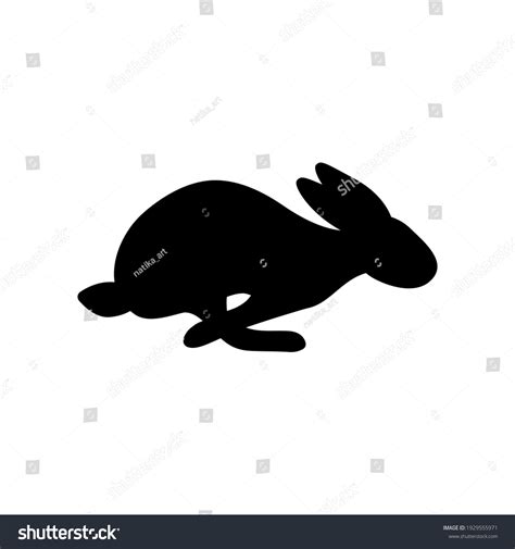 Vector Illustration Jumping Rabbit Black Silhouette Stock Vector (Royalty Free) 1929555971 ...