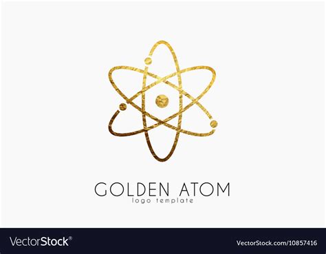 Atom symbol atom logo design color atom science Vector Image