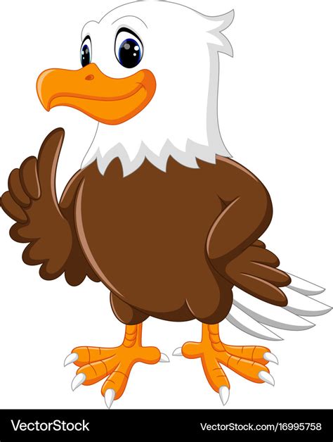 Cute eagle cartoon Royalty Free Vector Image - VectorStock