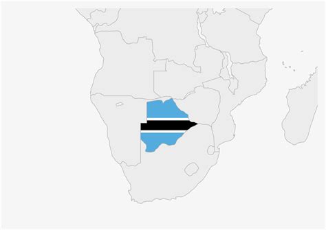 Botswana map highlighted in Botswana flag colors 12857675 Vector Art at Vecteezy