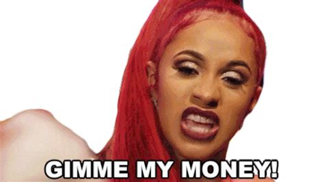 Gimme My Money Cardi B Sticker - Gimme My Money Cardi B Give Me My Money - Discover & Share GIFs