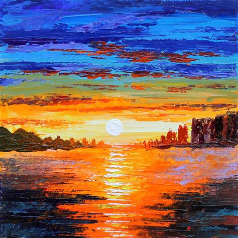 Abstract sunset painting acrylic painting on canvas step by step – Artofit