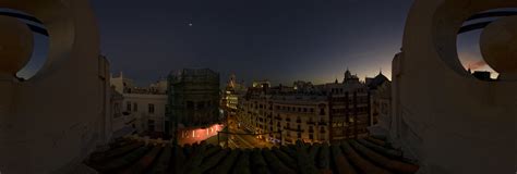 Night view of the Gran Via street in Madrid 360 Panorama | 360Cities