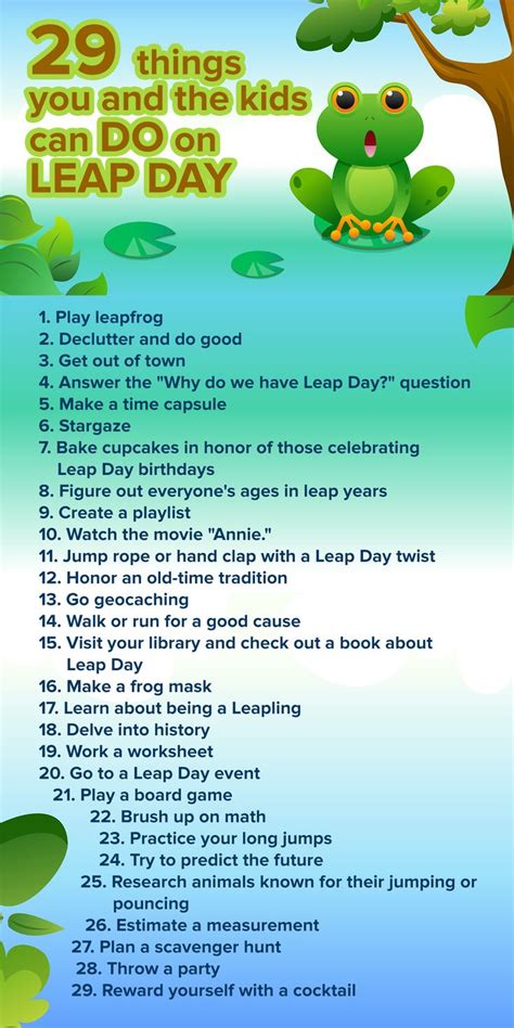 Take the leap! Here's 29 things to do with kids on Feb. 29 | Leap year ...