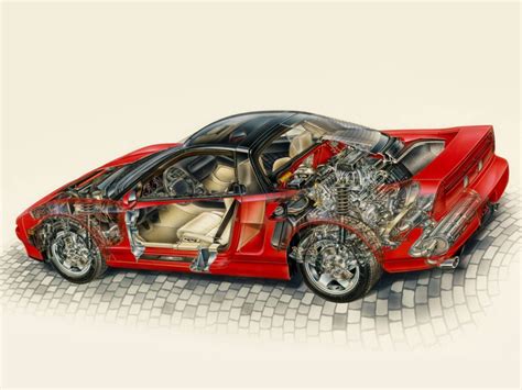 Acura NSX 1991 Cutaway Drawing in High quality