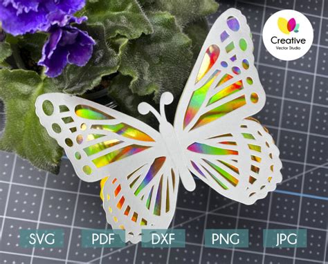 3D Butterfly SVG #1 Cutting Template - Creative Vector Studio