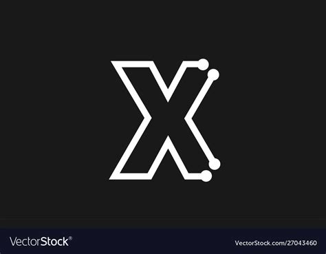 Alphabet letter x black and white logo design Vector Image