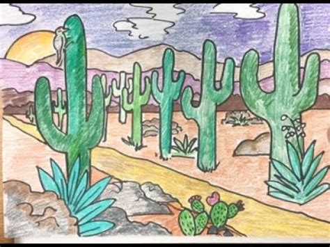 1pt Desert Landscape Drawing - YouTube