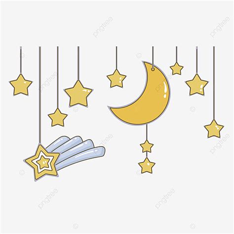 Cartone Animato Luna Stella Ciondolo Elemento Png, Fascino, Decorazione, Cielo Stellato PNG e ...