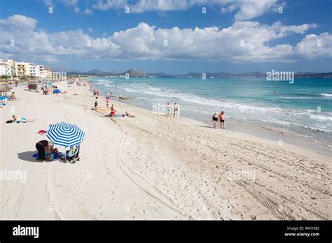 Can Picafort beach, Santa Margalida, Majorca, Balearic Islands, Spain Stock Photo - Alamy