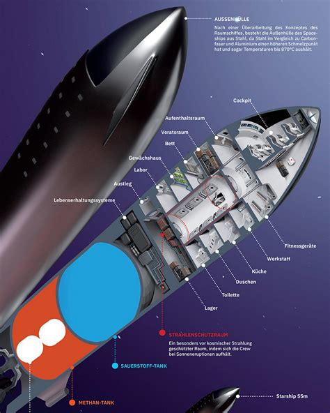 Cutaway diagram of SpaceX Starship | human Mars