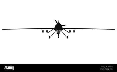 MQ-1C Gray Eagle military drone. Front view. 3d render. Isolated background Stock Photo - Alamy