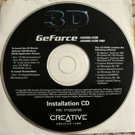 Creative Geforce 256 driver and bios installation cd : Creative Labs : Free Download, Borrow ...