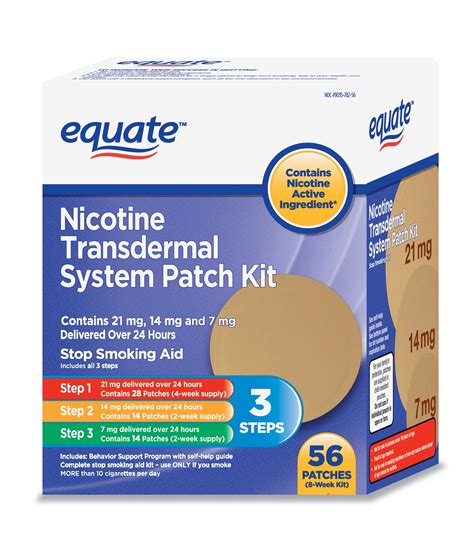 Equate Nicotine Transdermal System Patch Kit, 56 Count – BrickSeek