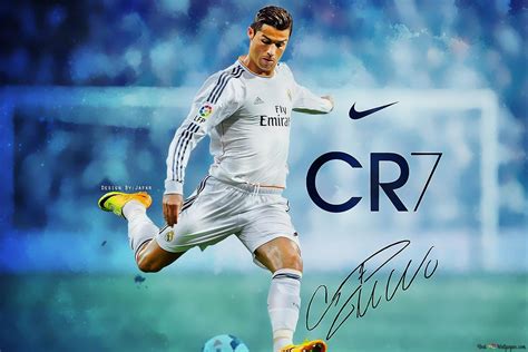 Ronaldo CR7 & signature 2K wallpaper download