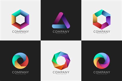 set of abstract modern logos 674764 Vector Art at Vecteezy