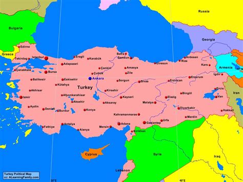 Turkey Political Map - A Learning Family